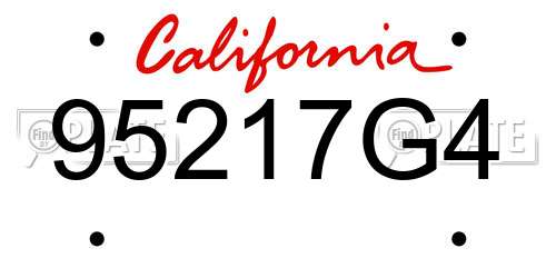95217G4 California License Plate