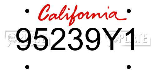 95239Y1 California License Plate