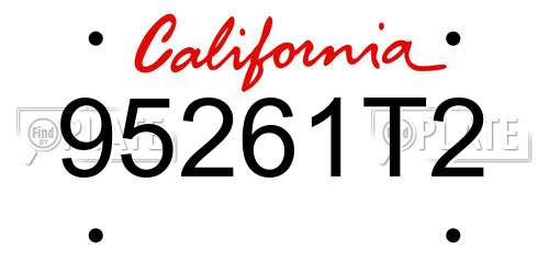 95261T2 California License Plate