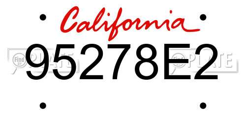 95278E2 California License Plate