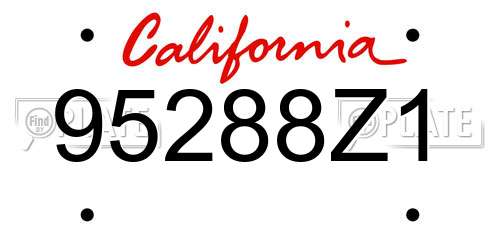 95288Z1 California License Plate