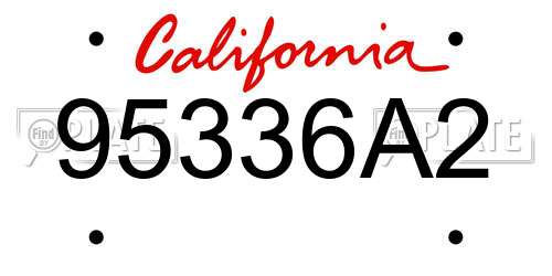 95336A2 California License Plate