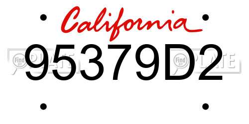 95379D2 California License Plate