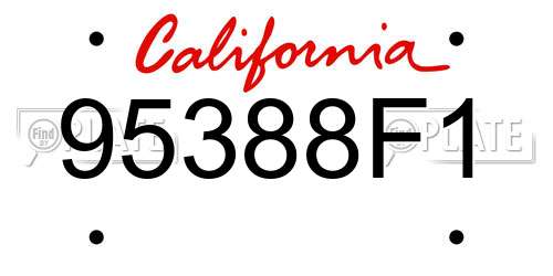 95388F1 California License Plate
