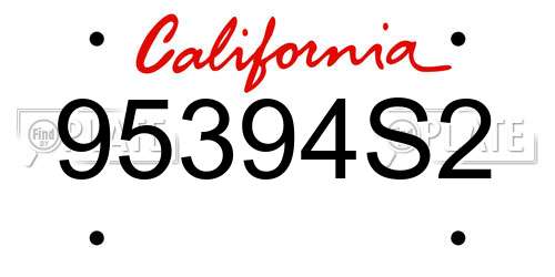 95394S2 California License Plate