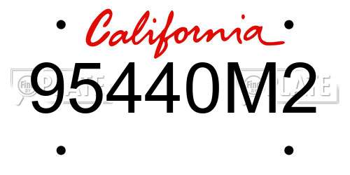95440M2 California License Plate
