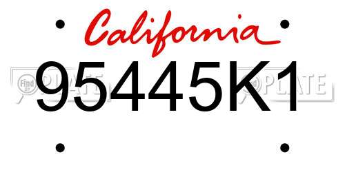 95445K1 California License Plate