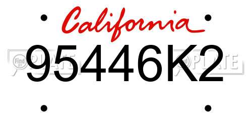 95446K2 California License Plate