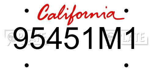 95451M1 California License Plate