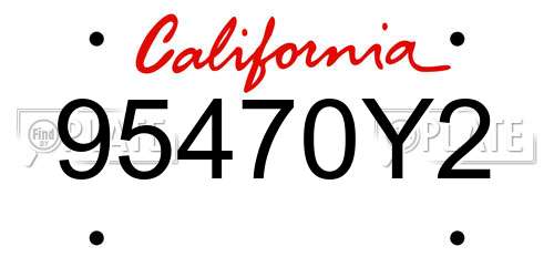 95470Y2 California License Plate