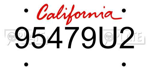 95479U2 California License Plate