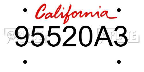 95520A3 California License Plate