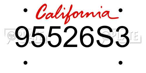 95526S3 California License Plate