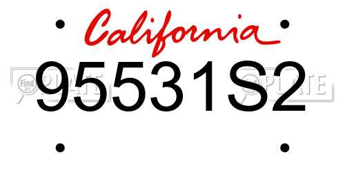 95531S2 California License Plate