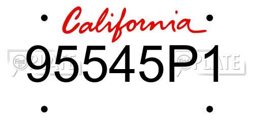 95545P1 California License Plate
