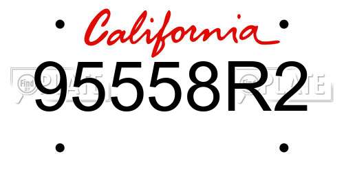 95558R2 California License Plate