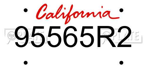 95565R2 California License Plate