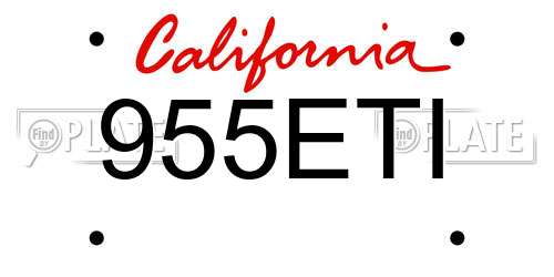 955ETI California License Plate