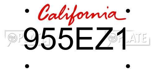 955EZ1 California License Plate