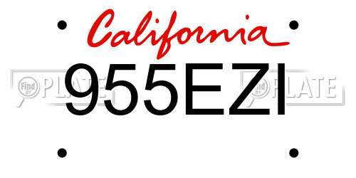 955EZI California License Plate