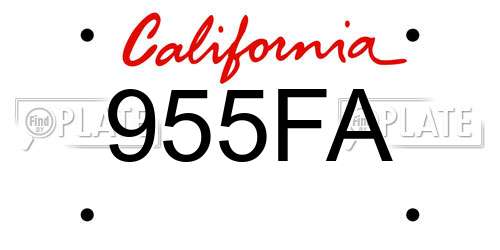 955FA California License Plate