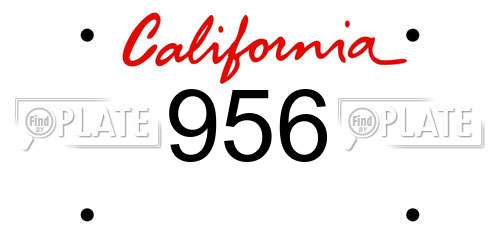 956 California License Plate