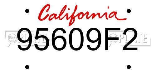 95609F2 California License Plate
