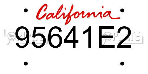 95641E2 California License Plate