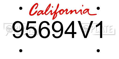 95694V1 California License Plate