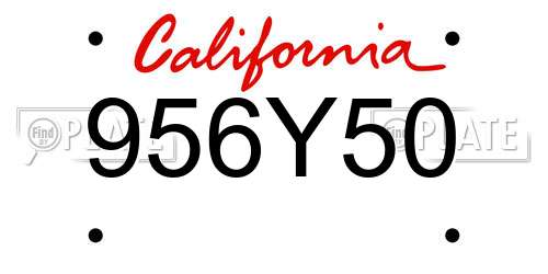 956Y50 California License Plate