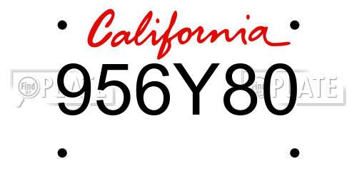 956Y80 California License Plate