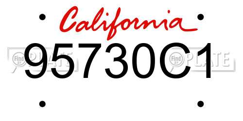 95730C1 California License Plate