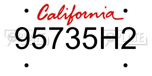 95735H2 California License Plate
