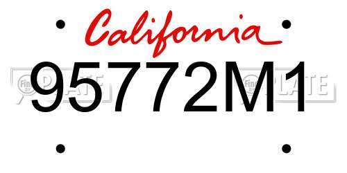 95772M1 California License Plate