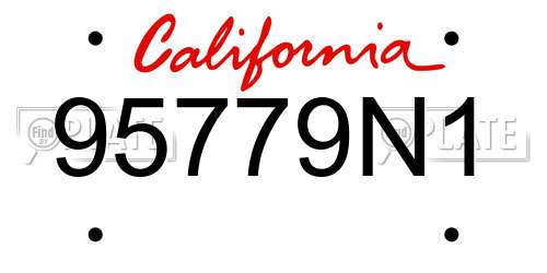 95779N1 California License Plate