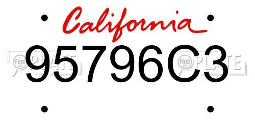 95796C3 California License Plate
