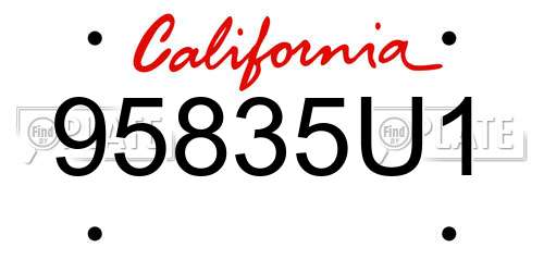 95835U1 California License Plate