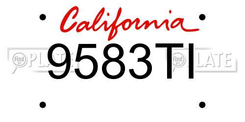 9583TI California License Plate
