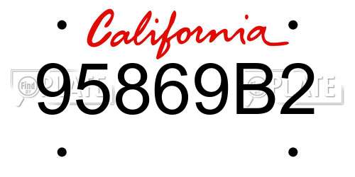 95869B2 California License Plate