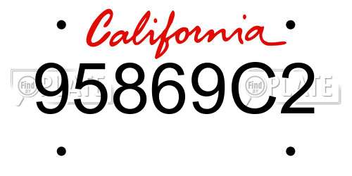 95869C2 California License Plate