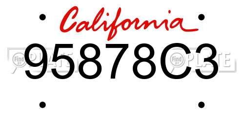 95878C3 California License Plate