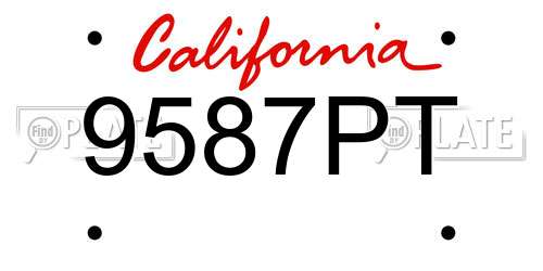 9587PT California License Plate