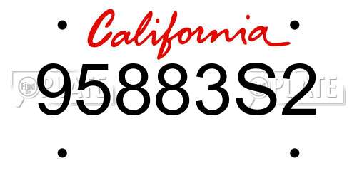 95883S2 California License Plate