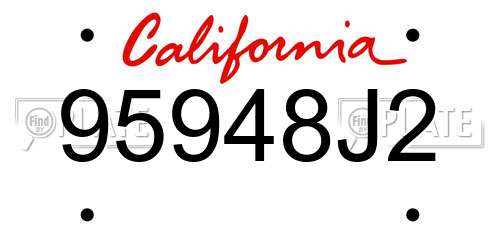 95948J2 California License Plate