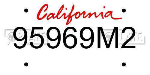 95969M2 California License Plate