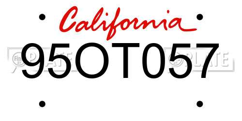 95OT057 California License Plate