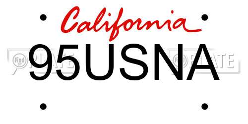 95USNA California License Plate