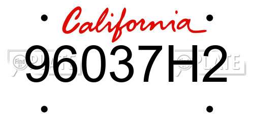 96037H2 California License Plate