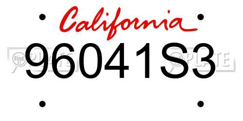 96041S3 California License Plate