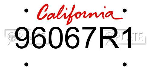 96067R1 California License Plate
